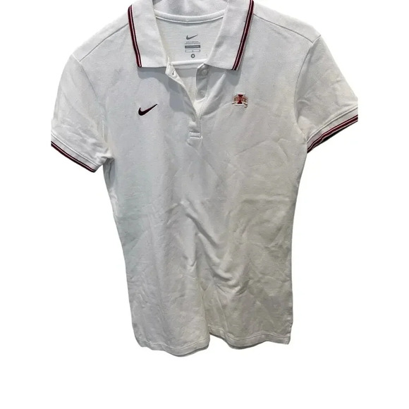 Nike White Short Sleeve Iowa State NCAA Polo Shirt Size M - Picture 1 of 4